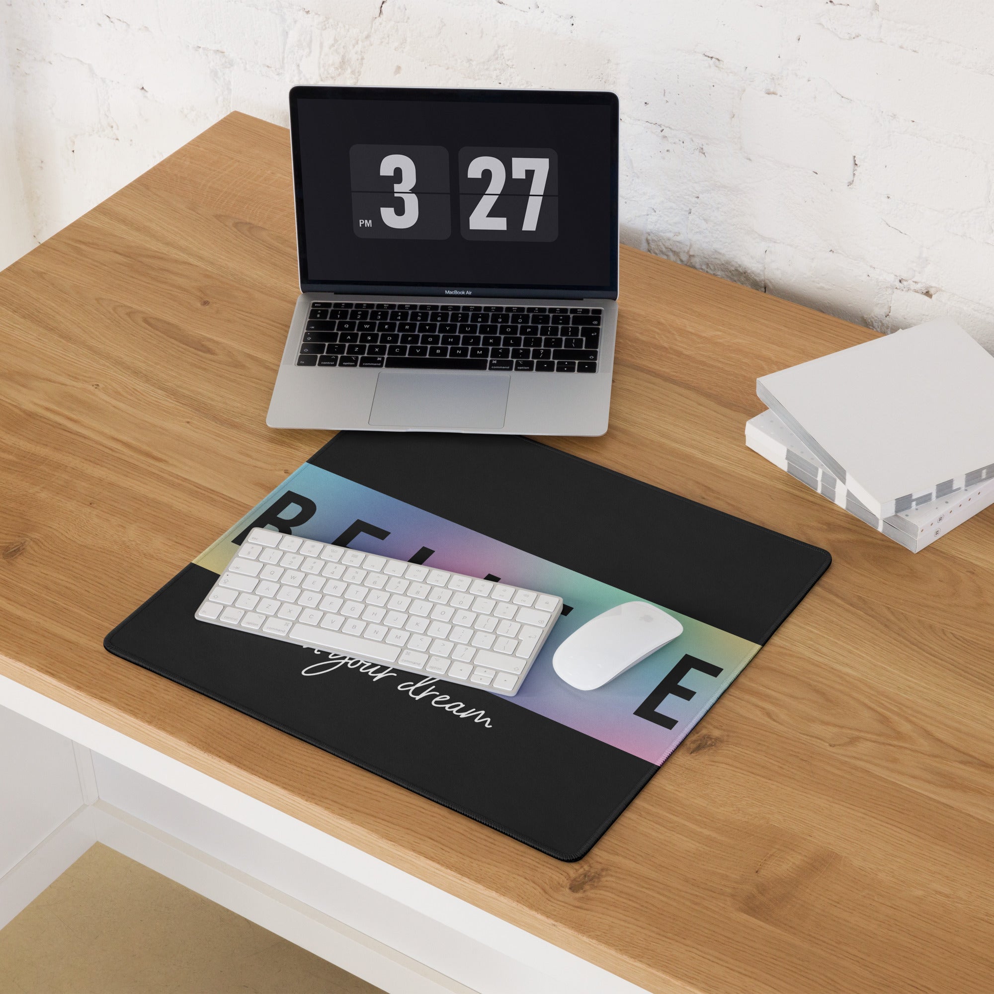 Motivational Rainbow Gradient Mouse Pad For Desk Large Gaming Surface Modern Minimalist Style Inspiring Desk Mat Decor