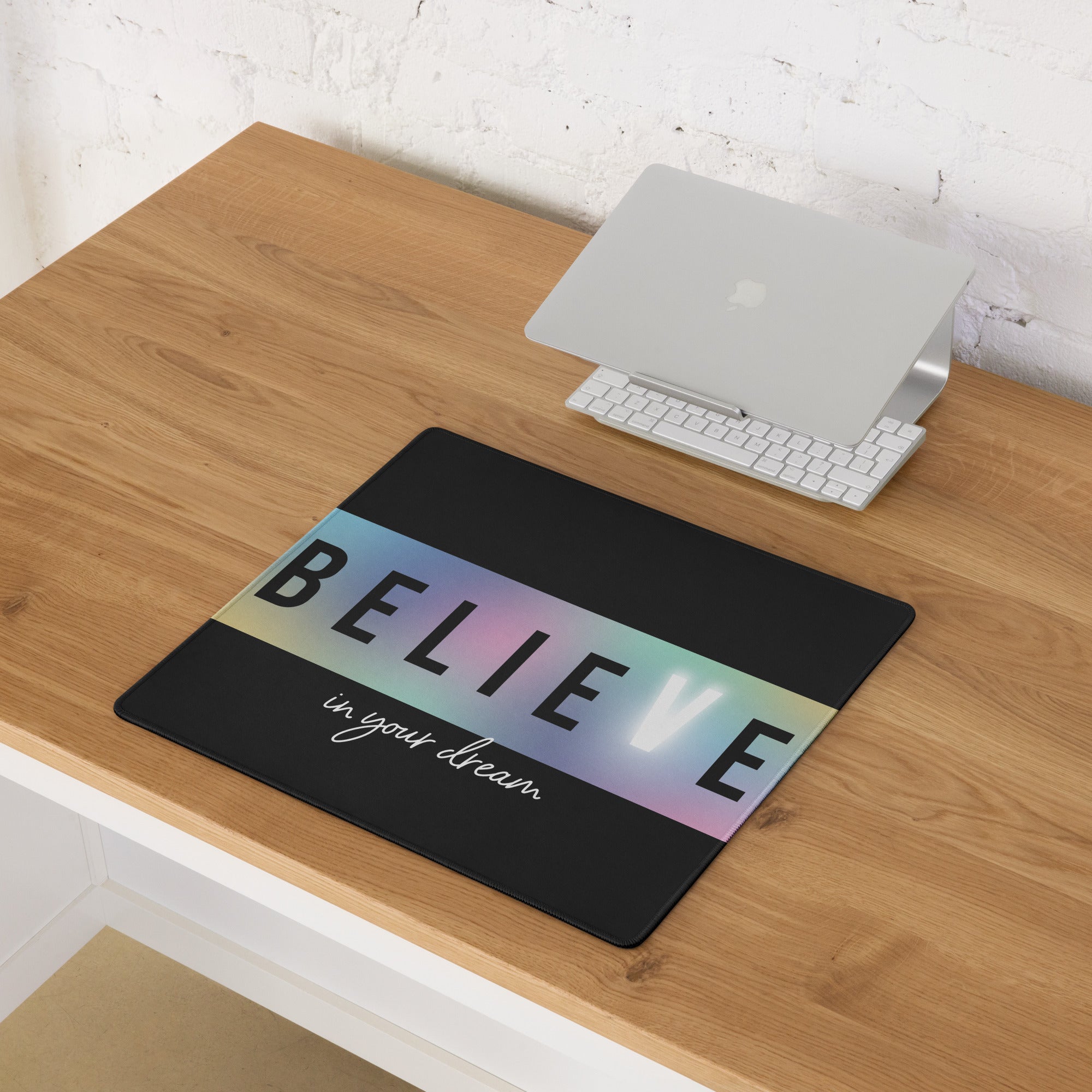 Motivational Rainbow Gradient Mouse Pad For Desk Large Gaming Surface Modern Minimalist Style Inspiring Desk Mat Decor