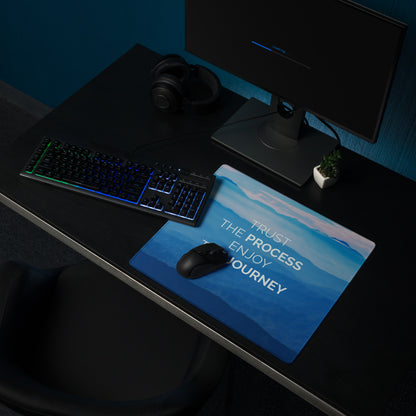 Blue Gradient Motivational Desk Mouse Pad With Inspirational Quote For Office And Gaming Modern Minimalist Landscape