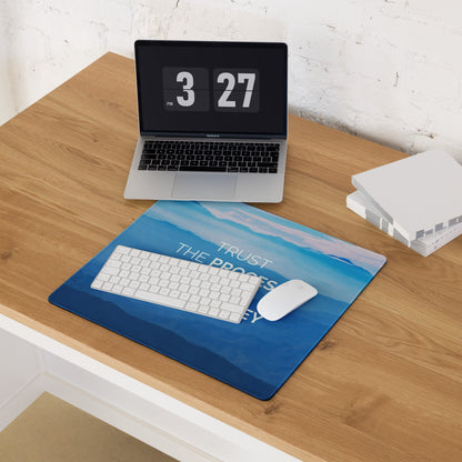 Blue Gradient Motivational Desk Mouse Pad With Inspirational Quote For Office And Gaming Modern Minimalist Landscape