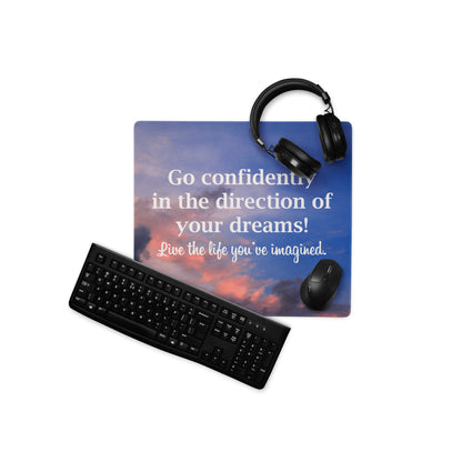 Sunset Blue Pink Motivational Quote Mouse Pad For Desk Large Non Slip Office Mat Modern Minimalist Style