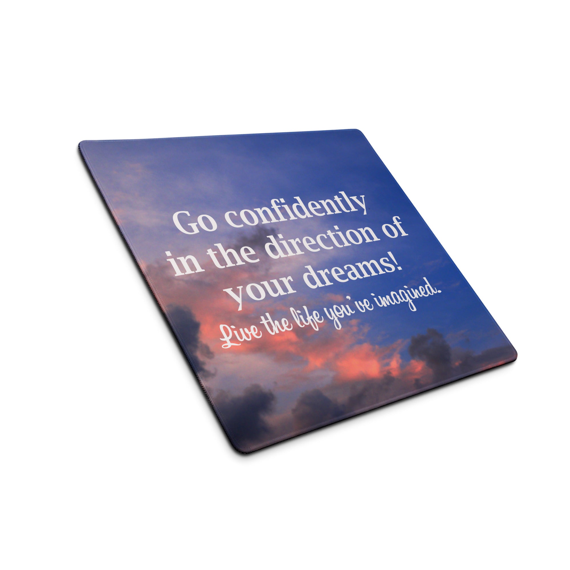 Sunset Blue Pink Motivational Quote Mouse Pad For Desk Large Non Slip Office Mat Modern Minimalist Style