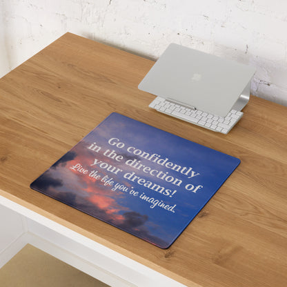 Sunset Blue Pink Motivational Quote Mouse Pad For Desk Large Non Slip Office Mat Modern Minimalist Style