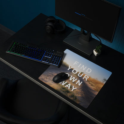 Motivational Mouse Pad Blue Sunset Desert Gradient for Desk Office Setup Modern Typography