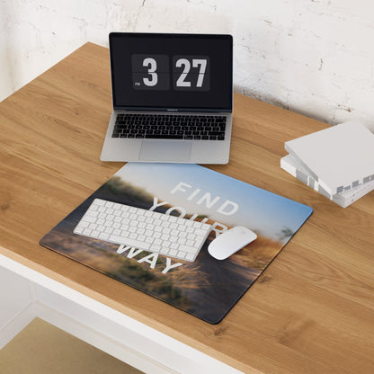 Motivational Mouse Pad Blue Sunset Desert Gradient for Desk Office Setup Modern Typography