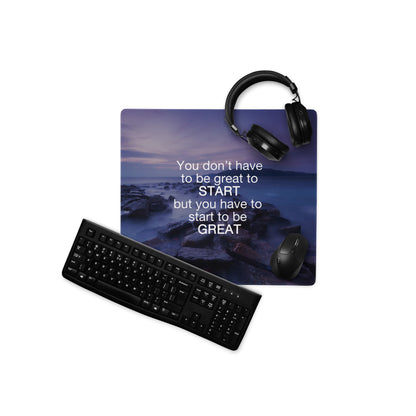 Motivational Ocean Blue Purple Mouse Pad for Desk Large Non Slip Office Decor Modern Style