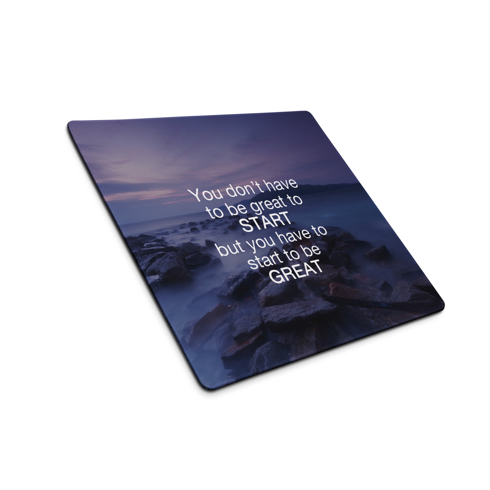 Motivational Ocean Blue Purple Mouse Pad for Desk Large Non Slip Office Decor Modern Style