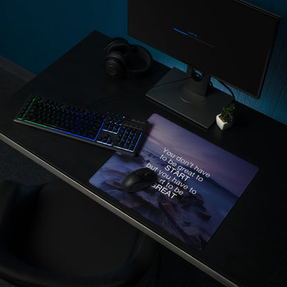Motivational Ocean Blue Purple Mouse Pad for Desk Large Non Slip Office Decor Modern Style