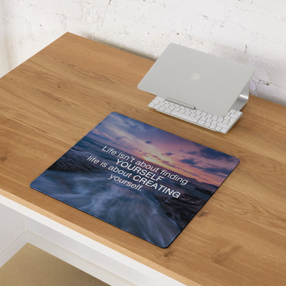 Blue Purple Gradient Motivational Mouse Pad For Gaming Desk Non Slip Surface Inspirational Quote Art For Dota CSGO