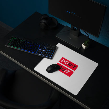 Dont Quit Motivational Mouse Pad White Red Desk Office Minimalist Typography Bold Inspiring Mood For Work