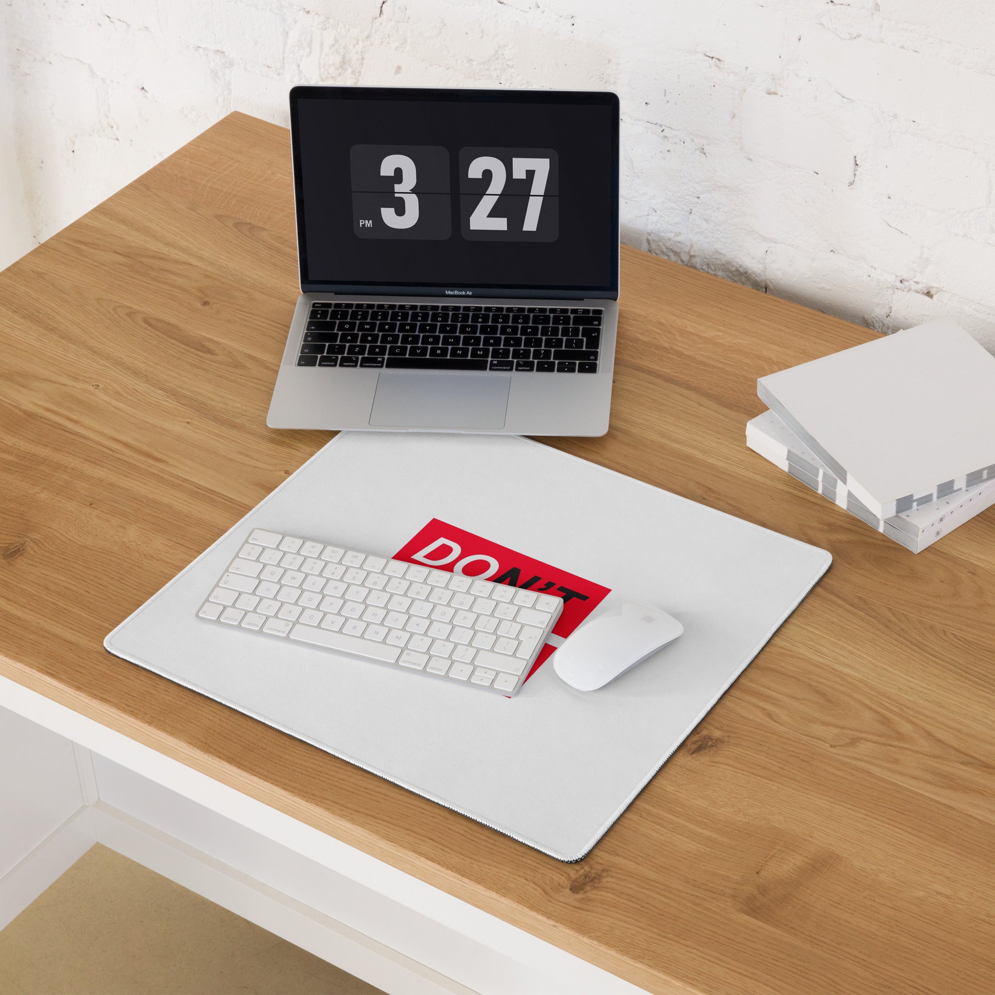 Dont Quit Motivational Mouse Pad White Red Desk Office Minimalist Typography Bold Inspiring Mood For Work