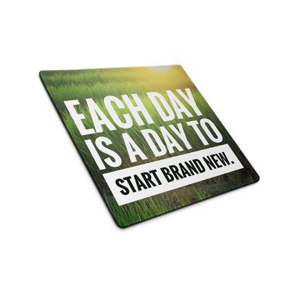 Motivational Green Grass Mouse Pad For Desk Office Modern Typography Inspirational Decor Digital Print