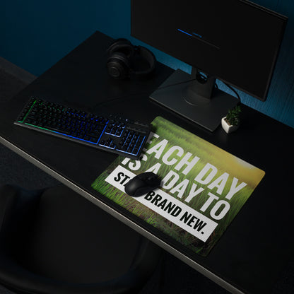 Motivational Green Grass Mouse Pad For Desk Office Modern Typography Inspirational Decor Digital Print