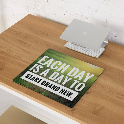 Motivational Green Grass Mouse Pad For Desk Office Modern Typography Inspirational Decor Digital Print