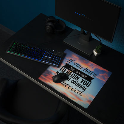 Motivational Mouse Pad Sunset Blue Orange Desk Office Modern Typography Gaming Workspace Large Non Slip Surface