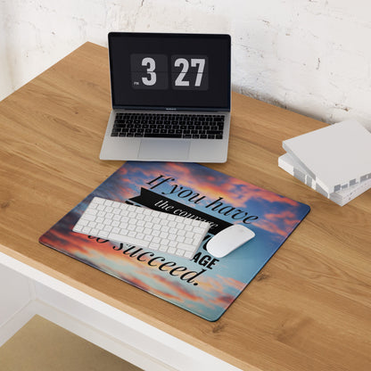 Motivational Mouse Pad Sunset Blue Orange Desk Office Modern Typography Gaming Workspace Large Non Slip Surface