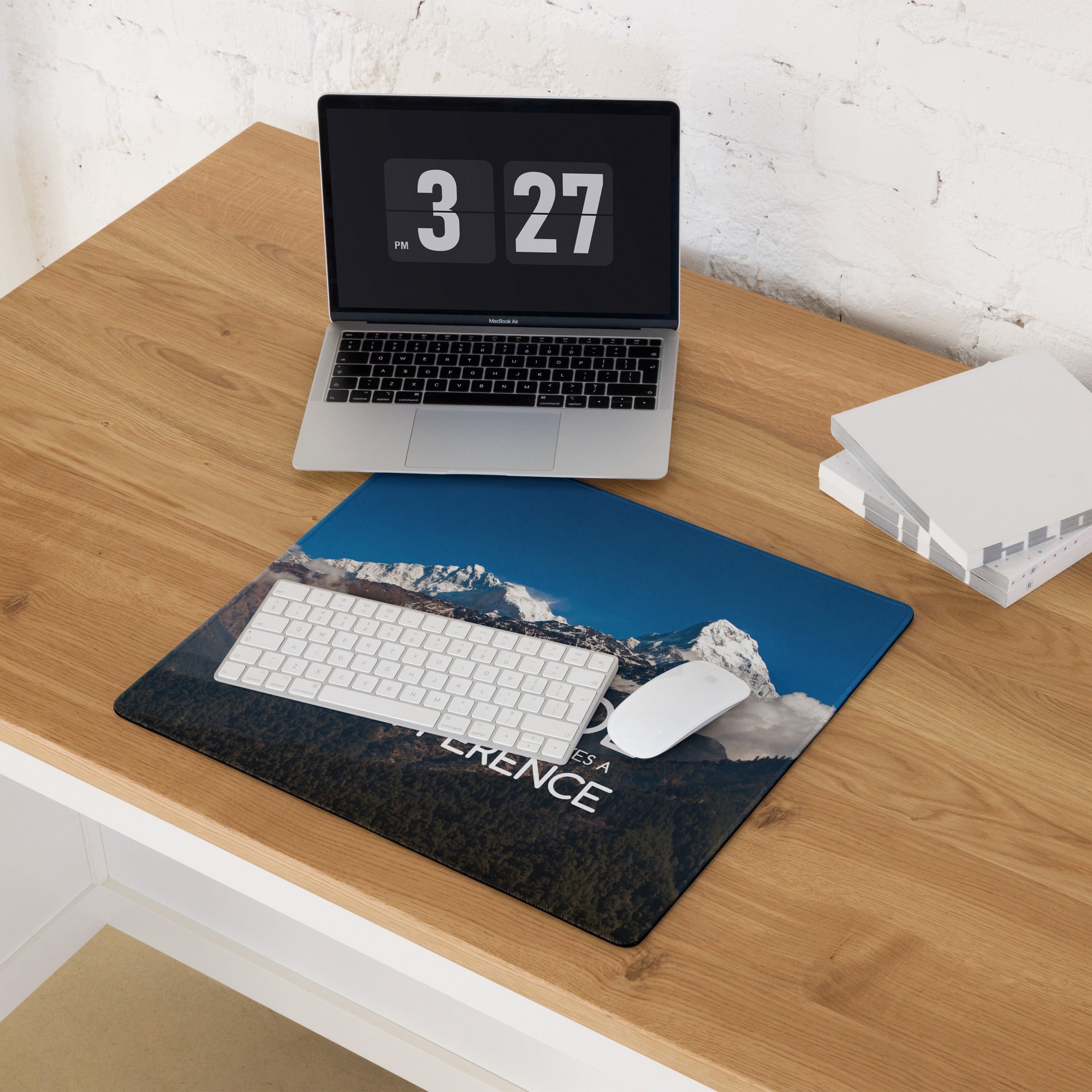 Blue Mountain Motivational Mouse Pad For Desk Large Non Slip Edge Stitching Office Decor Inspirational Quote Art