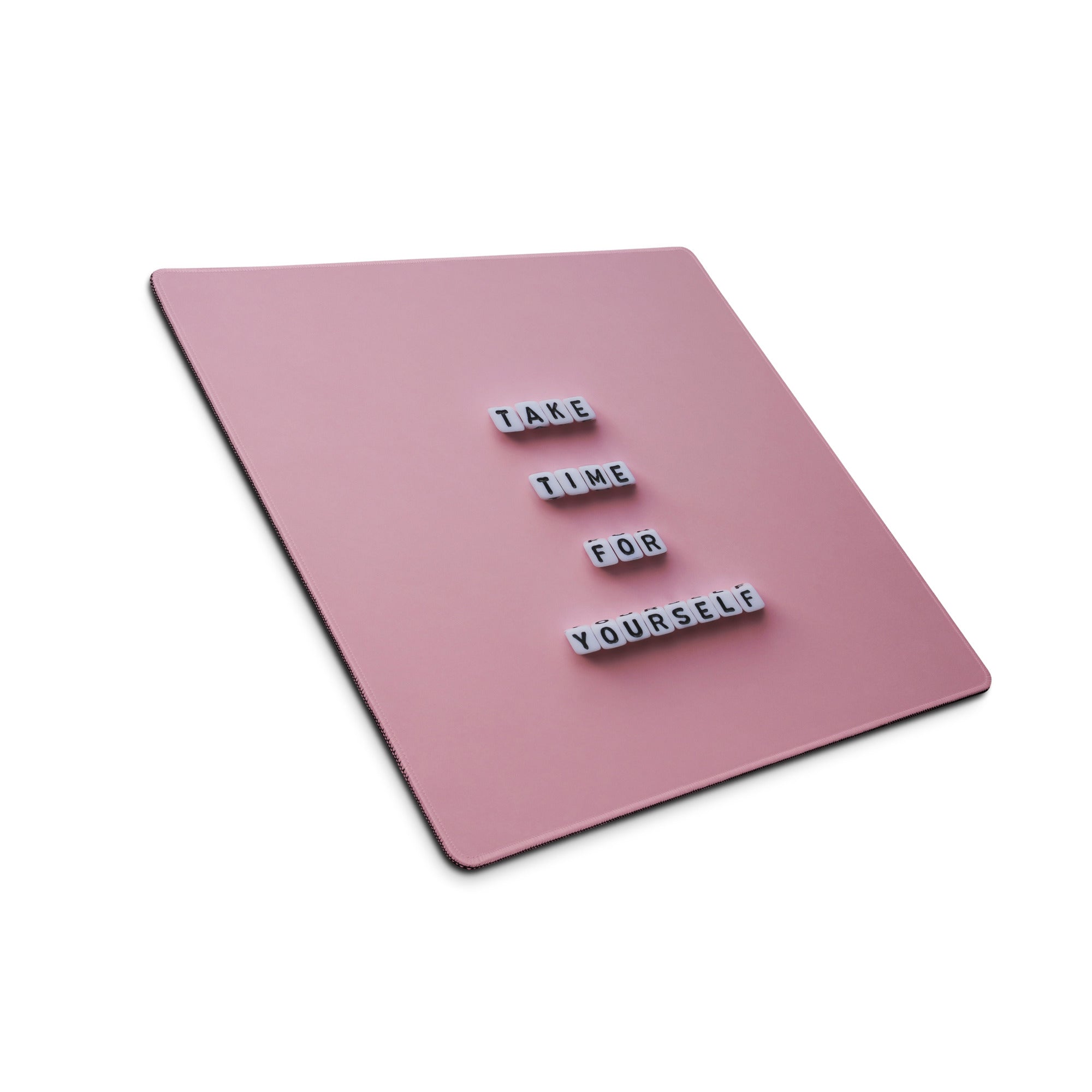 Motivational Pink Mouse Pad For Desk Home Office Modern Minimalist Pastel Aesthetic Take Time For Yourself