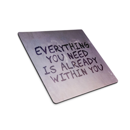 Motivational Quote Purple Mouse Pad For Desk And Home Office Setup Modern Brush Lettering Style Non Slip Surface