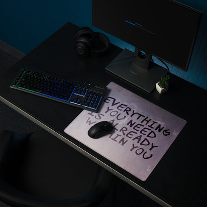Motivational Quote Purple Mouse Pad For Desk And Home Office Setup Modern Brush Lettering Style Non Slip Surface