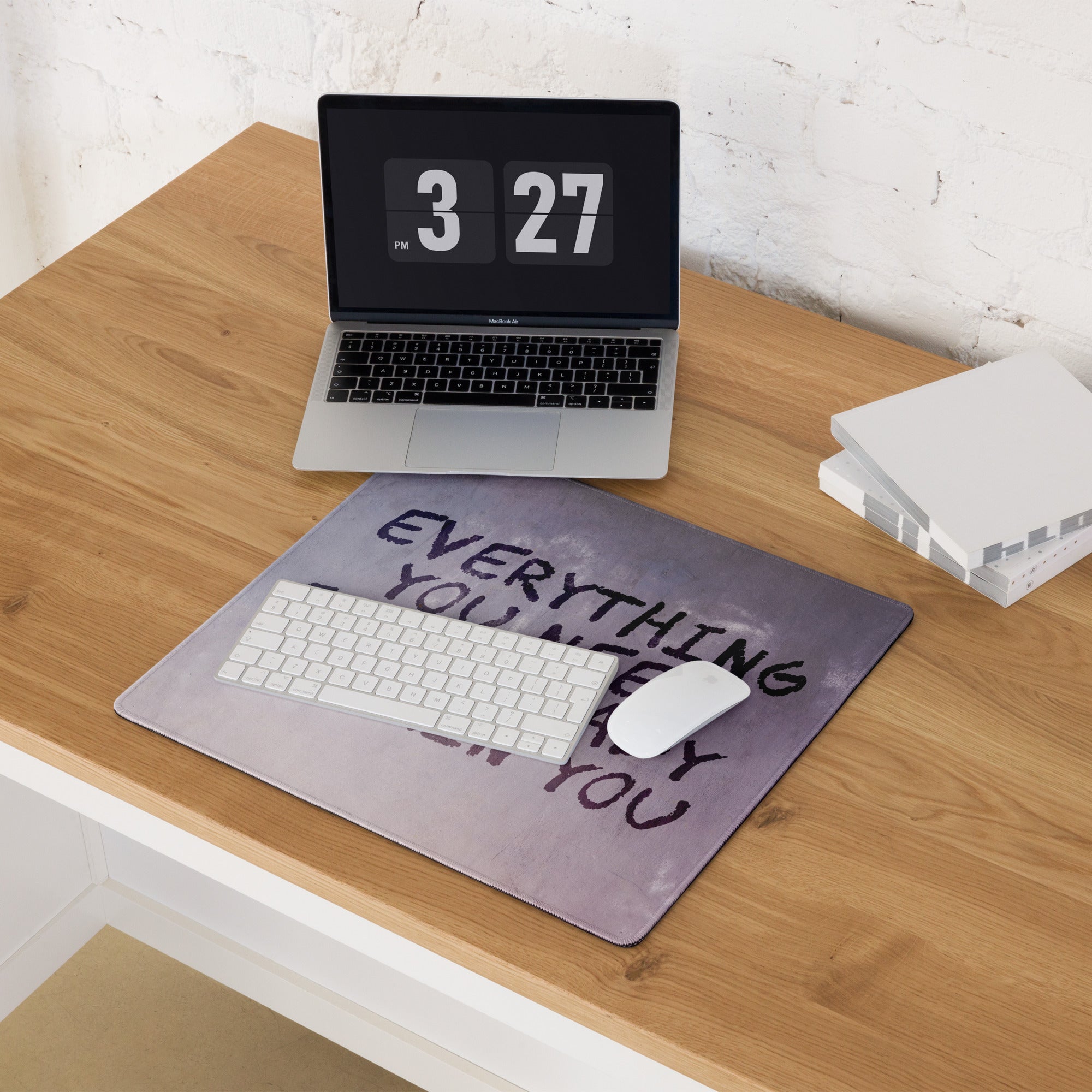 Motivational Quote Purple Mouse Pad For Desk And Home Office Setup Modern Brush Lettering Style Non Slip Surface