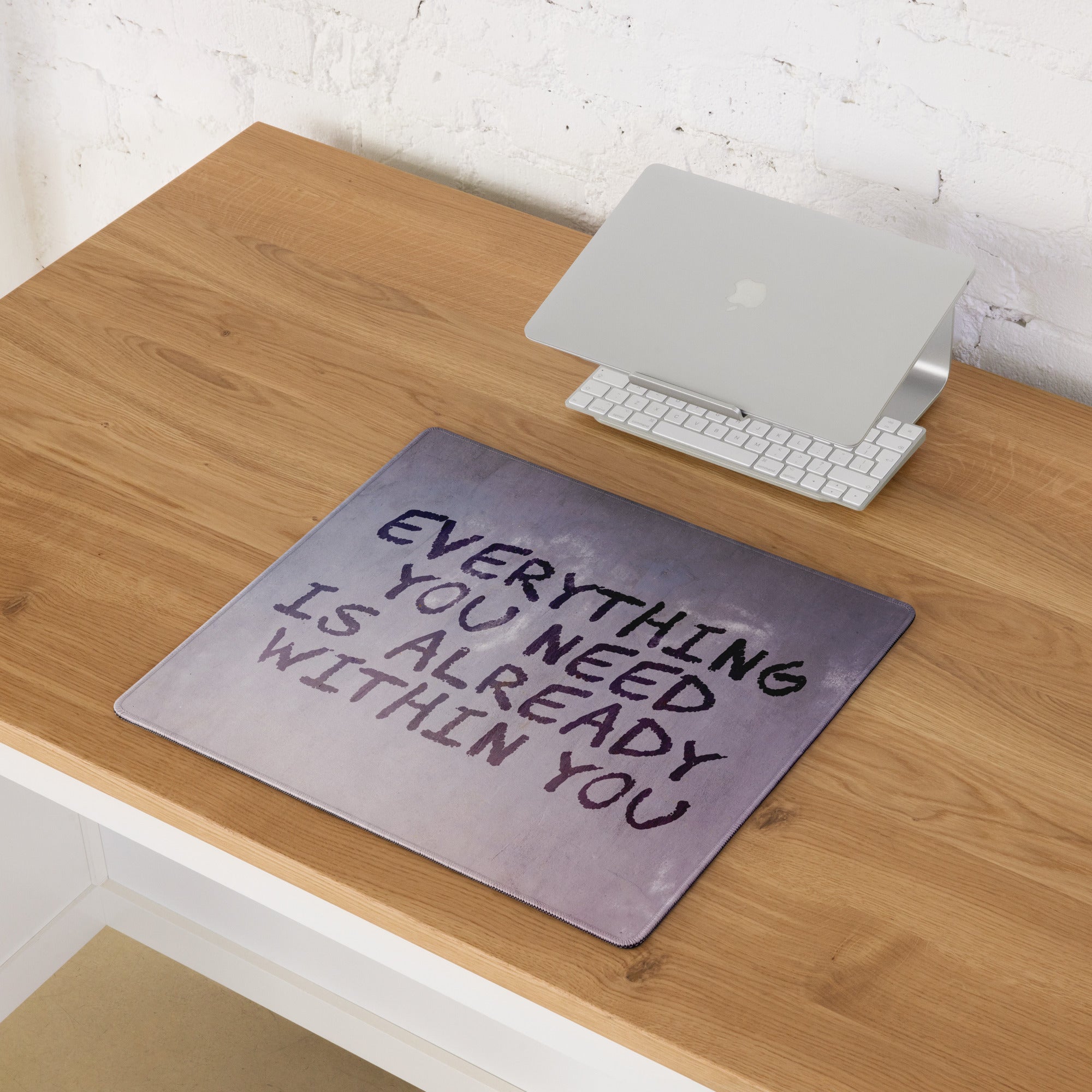 Motivational Quote Purple Mouse Pad For Desk And Home Office Setup Modern Brush Lettering Style Non Slip Surface