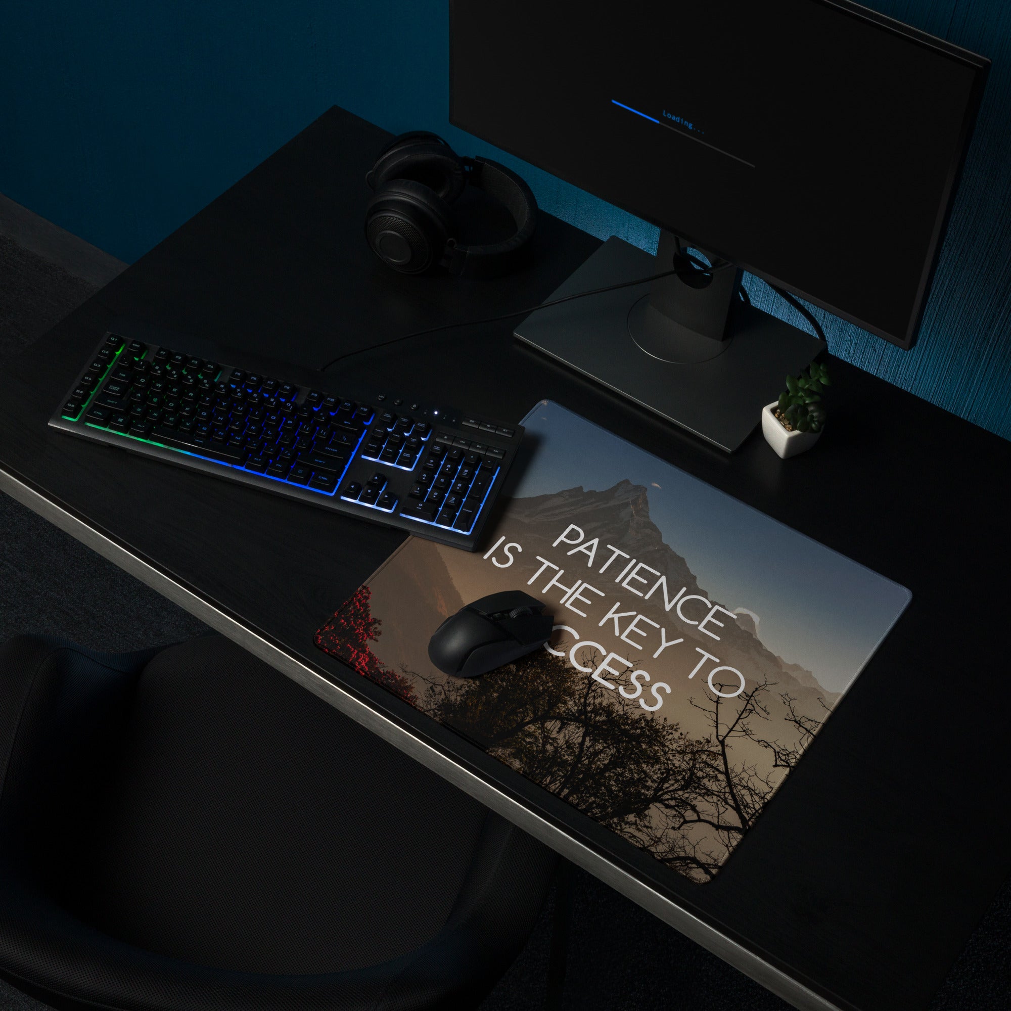 Motivational Landscape Mouse Pad Blue Sunset Tones For Inspiring Desk Setup Nature Photography Style
