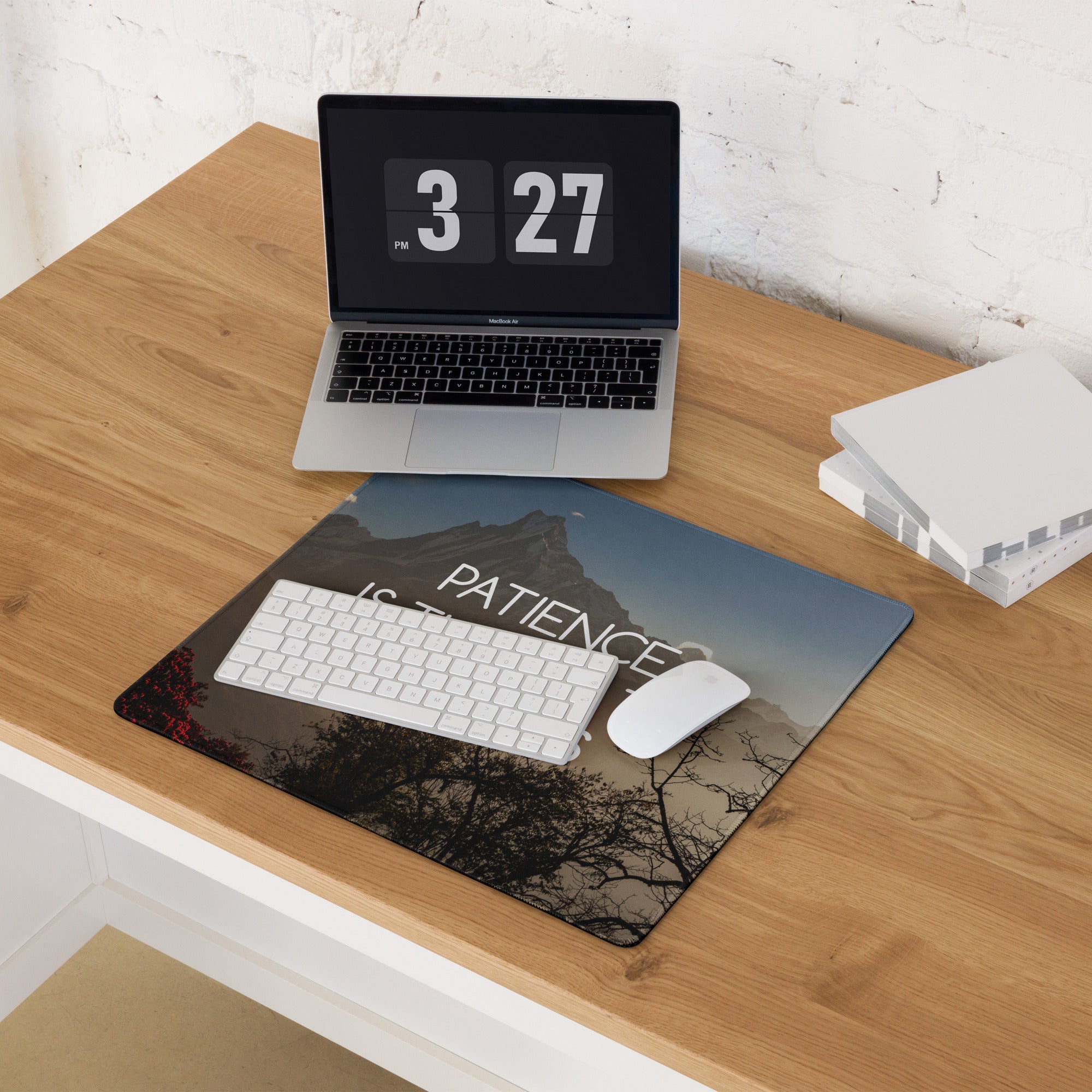 Motivational Landscape Mouse Pad Blue Sunset Tones For Inspiring Desk Setup Nature Photography Style
