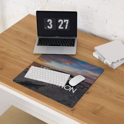 Motivational Life Is A Journey Sunset Beach Mouse Pad Orange Blue Desk Accessory For Gaming And Home Office Modern