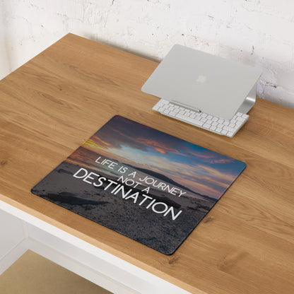 Motivational Life Is A Journey Sunset Beach Mouse Pad Orange Blue Desk Accessory For Gaming And Home Office Modern