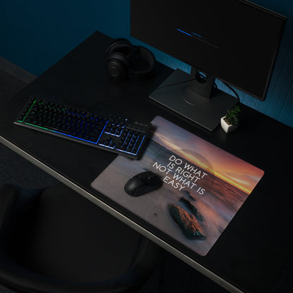 Motivational Beach Sunset Mouse Pad In Purple Orange, Large Desk Mat For Gaming Setup, Modern Minimalist Print
