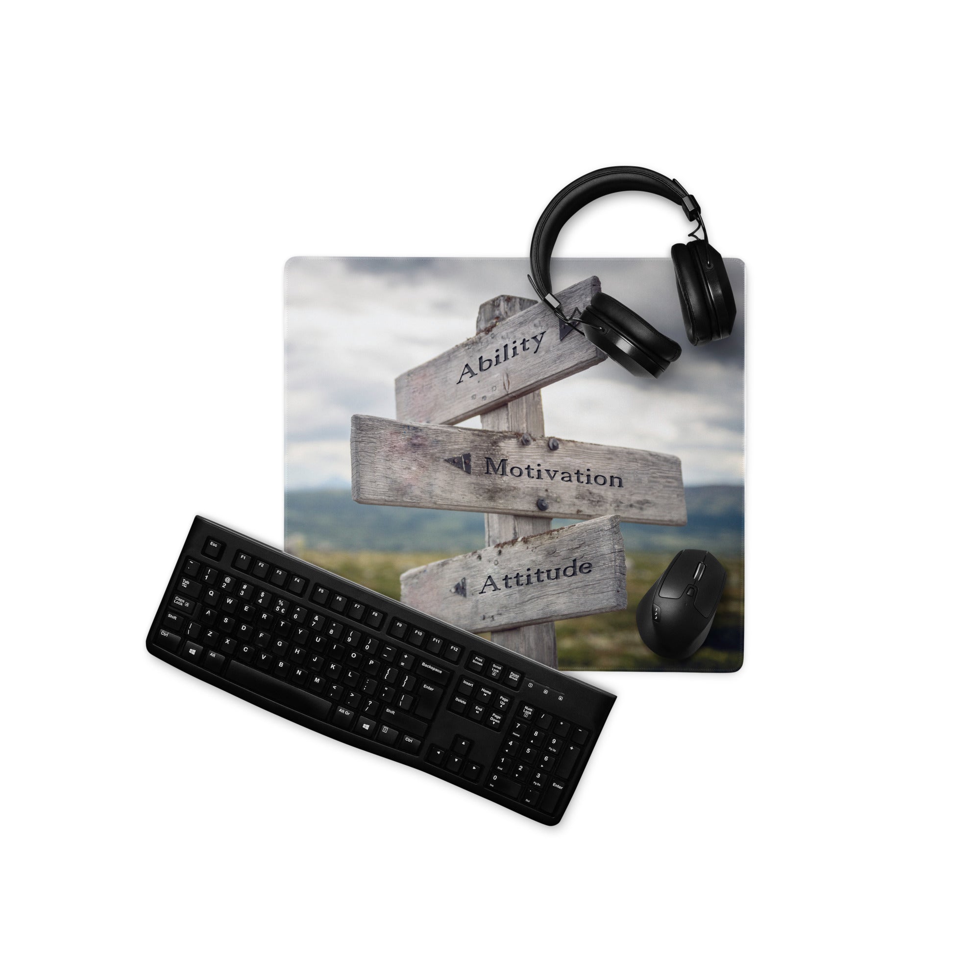 Motivational Wooden Sign Mouse Pad Natural Wood Tones for Gaming Desk Modern Rustic Office