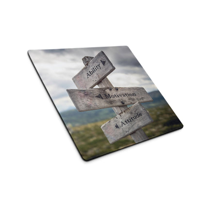 Motivational Wooden Sign Mouse Pad Natural Wood Tones for Gaming Desk Modern Rustic Office