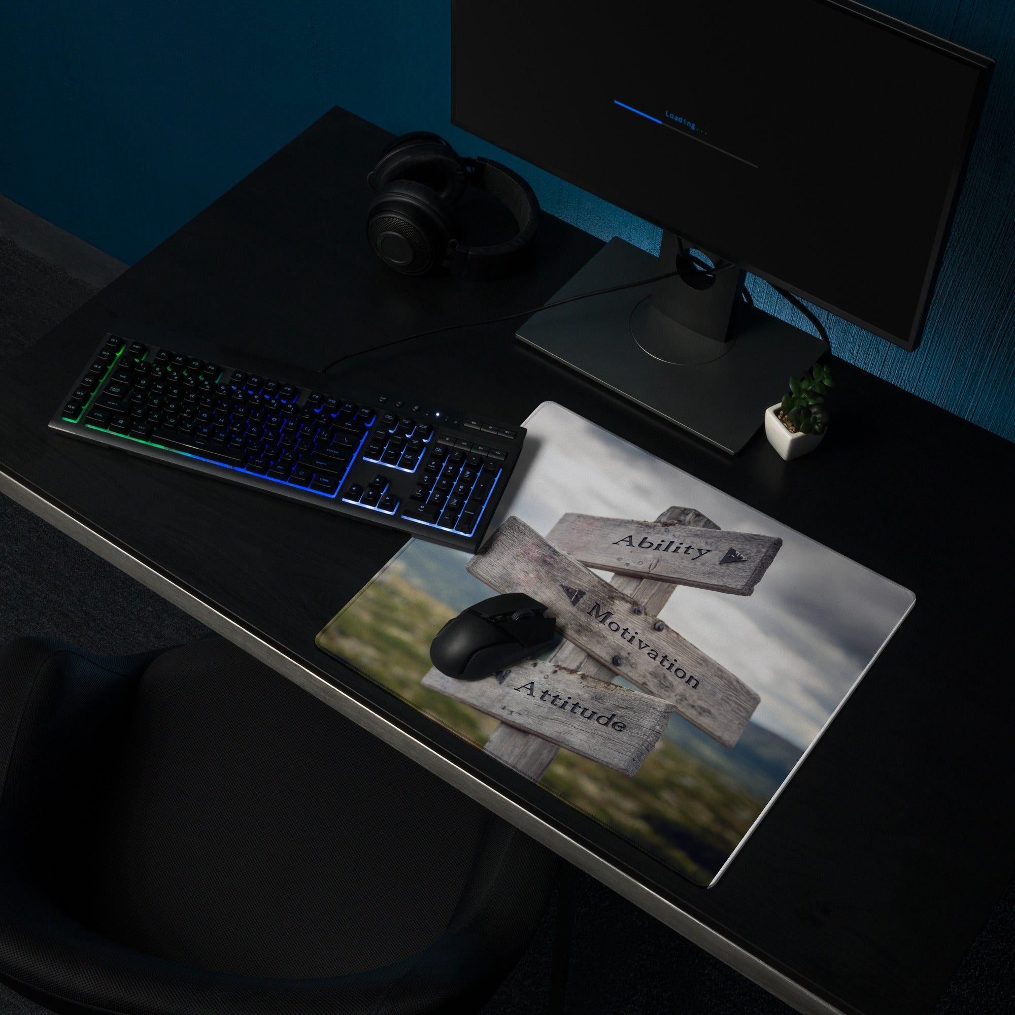 Motivational Wooden Sign Mouse Pad Natural Wood Tones for Gaming Desk Modern Rustic Office