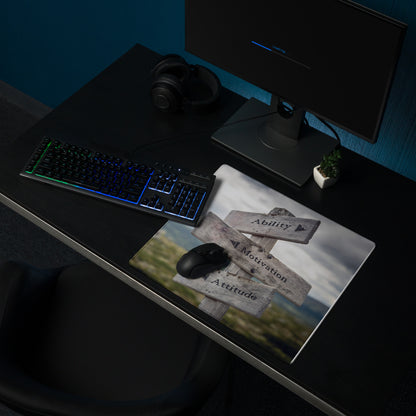 Motivational Wooden Sign Mouse Pad Natural Wood Tones for Gaming Desk Modern Rustic Office