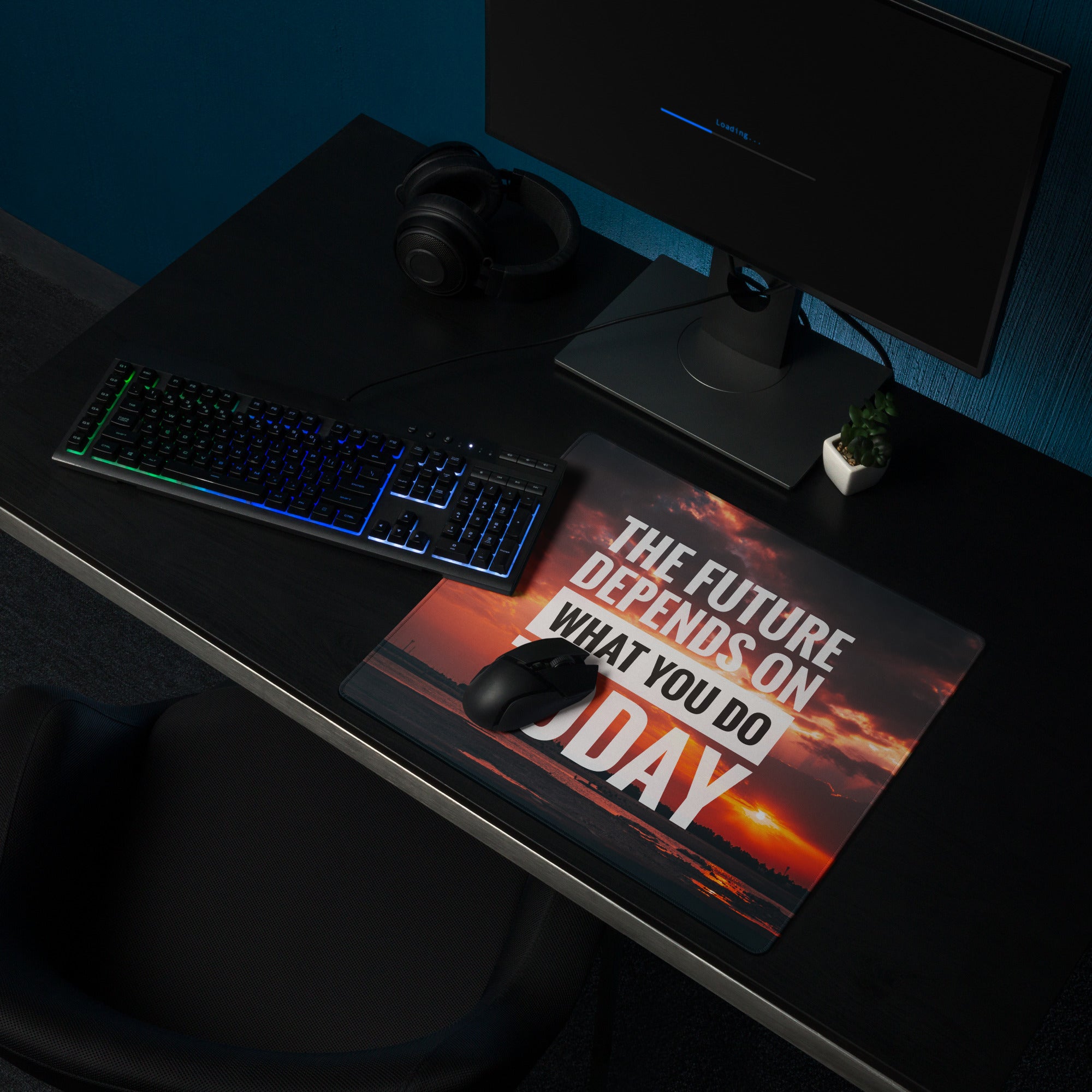 Motivational Mouse Pad Sunset Orange Purple Printed For Gaming Desk Modern Bold Typography Inspiring Quote Desk Mat