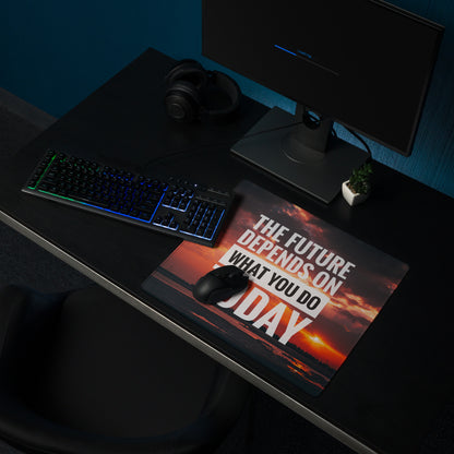 Motivational Mouse Pad Sunset Orange Purple Printed For Gaming Desk Modern Bold Typography Inspiring Quote Desk Mat