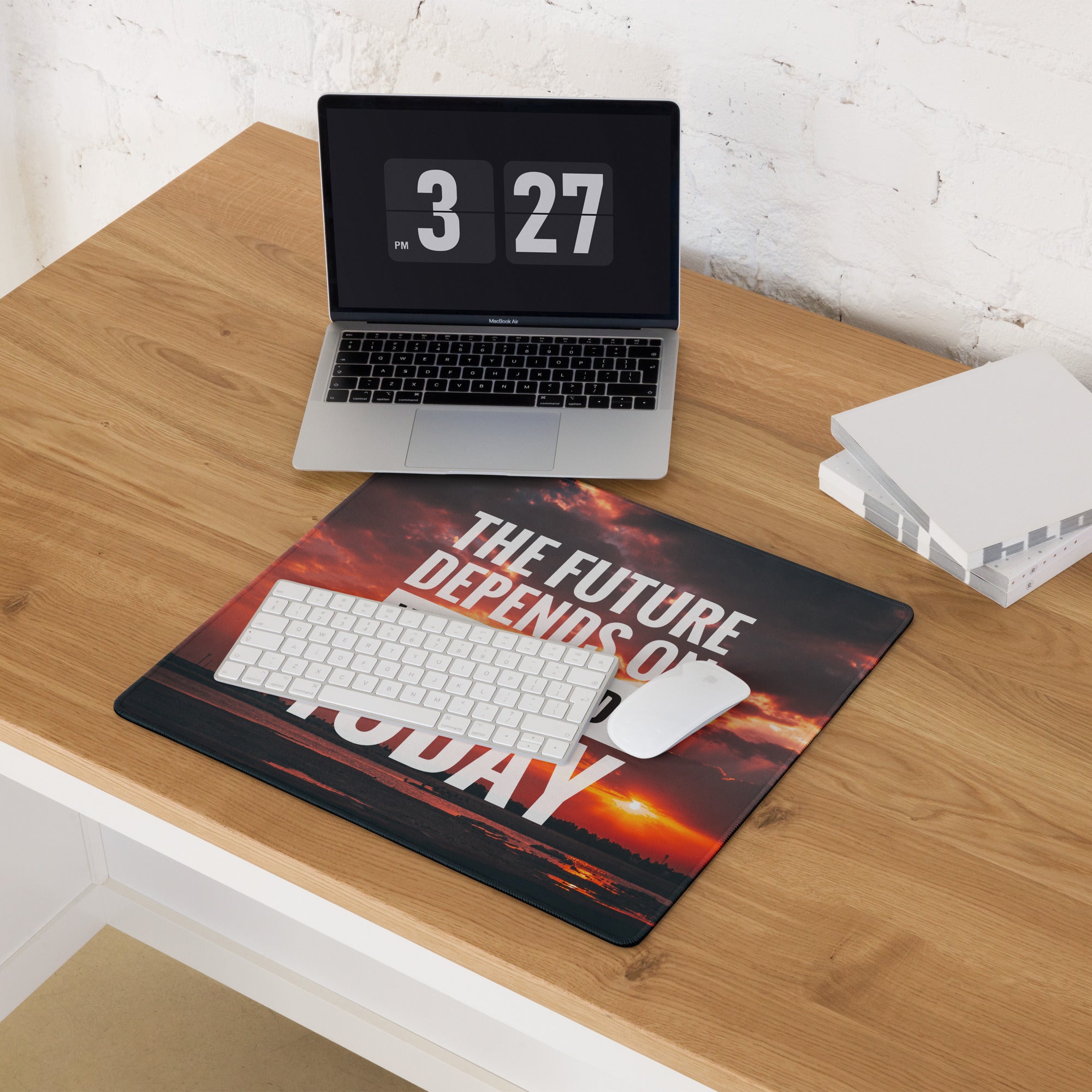 Motivational Mouse Pad Sunset Orange Purple Printed For Gaming Desk Modern Bold Typography Inspiring Quote Desk Mat