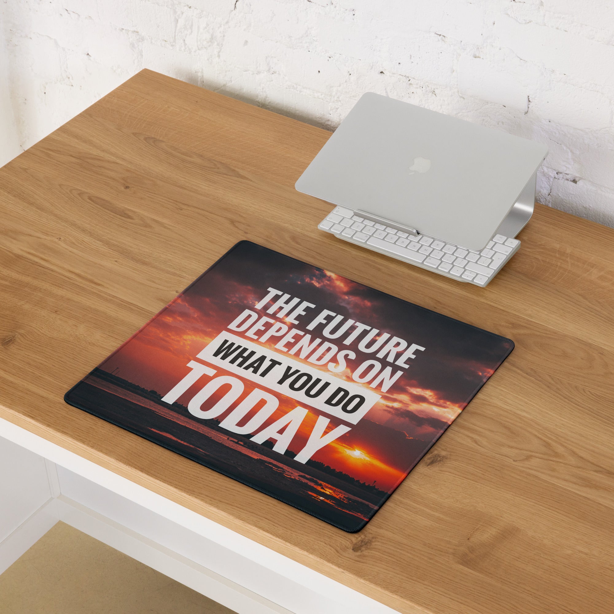 Motivational Mouse Pad Sunset Orange Purple Printed For Gaming Desk Modern Bold Typography Inspiring Quote Desk Mat