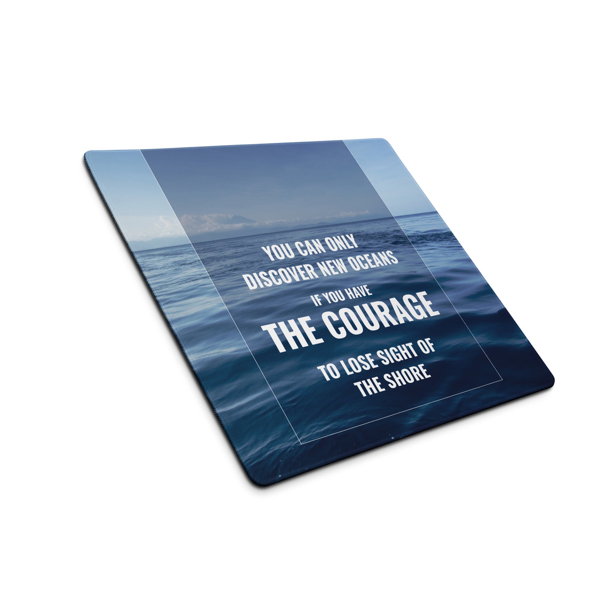 Blue Ocean Motivational Mouse Pad For Desk, Modern Office Decor, Inspirational Desk Accessory, Printed Artwork