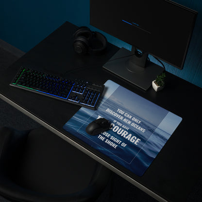 Blue Ocean Motivational Mouse Pad For Desk, Modern Office Decor, Inspirational Desk Accessory, Printed Artwork