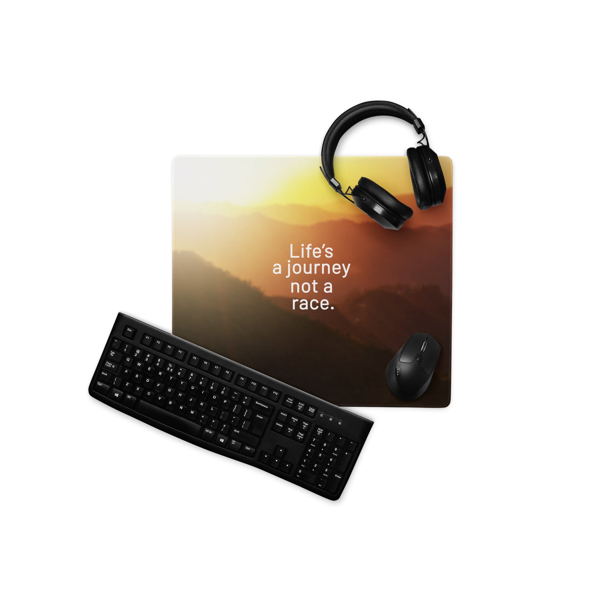Motivational Gaming Mouse Pad Sunrise Gradient Orange Yellow Modern Desk Setup Inspiring Contemporary Gaming Digital Art