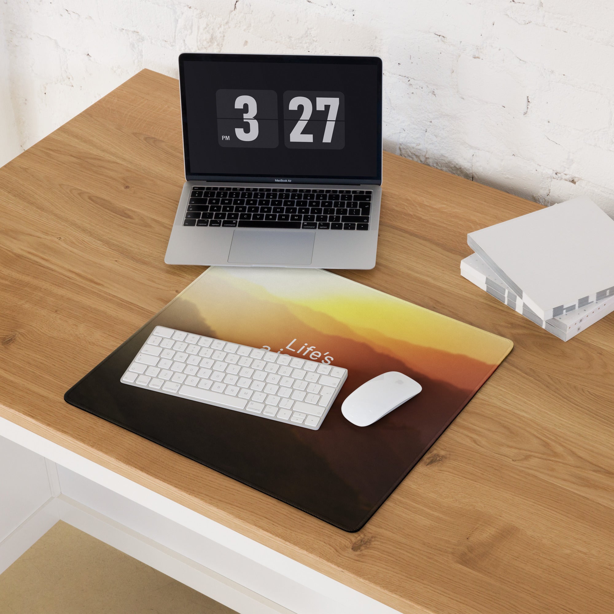 Motivational Gaming Mouse Pad Sunrise Gradient Orange Yellow Modern Desk Setup Inspiring Contemporary Gaming Digital Art