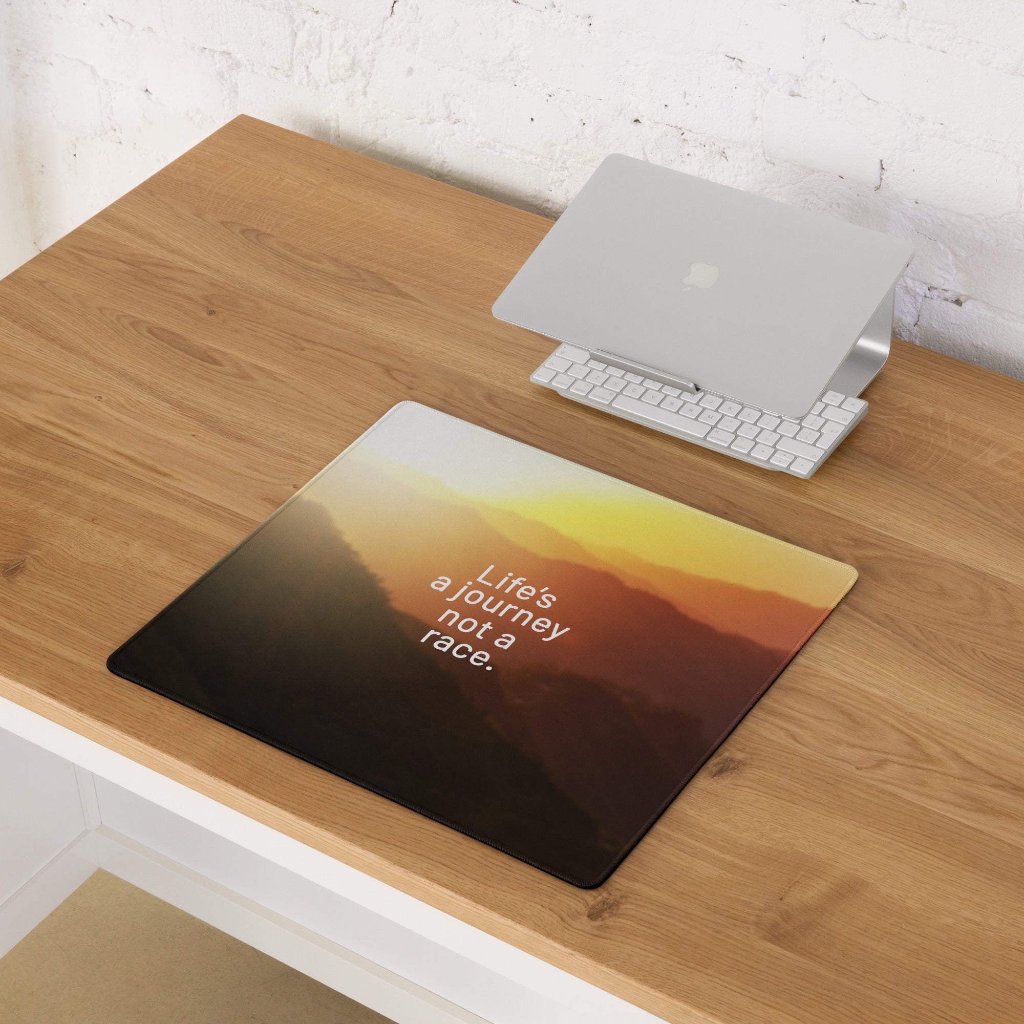 Motivational Gaming Mouse Pad Sunrise Gradient Orange Yellow Modern Desk Setup Inspiring Contemporary Gaming Digital Art