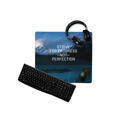 Blue Mountain Motivational Mouse Pad For Office Desk, Large Non Slip Edge, Modern Minimalist Workspace Accessory