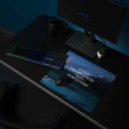 Blue Mountain Motivational Mouse Pad For Office Desk, Large Non Slip Edge, Modern Minimalist Workspace Accessory