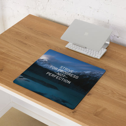 Blue Mountain Motivational Mouse Pad For Office Desk, Large Non Slip Edge, Modern Minimalist Workspace Accessory
