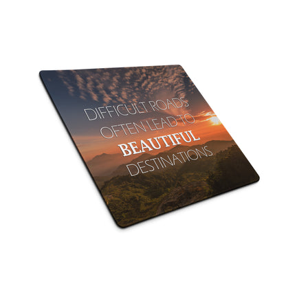 Motivational Quote Mouse Pad With Warm Sunset Colors For Desk Decor In Modern Minimalist Style