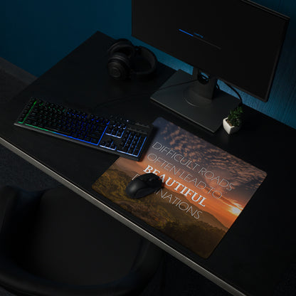 Motivational Quote Mouse Pad With Warm Sunset Colors For Desk Decor In Modern Minimalist Style