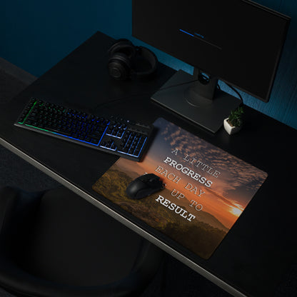 Motivational Sunset Mountain Mouse Pad for Gaming Desk Large Non Slip With Edge Stitching